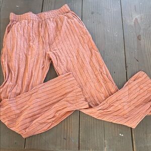 Cotton On Peach-Striped Lightweight Drawstring Pants